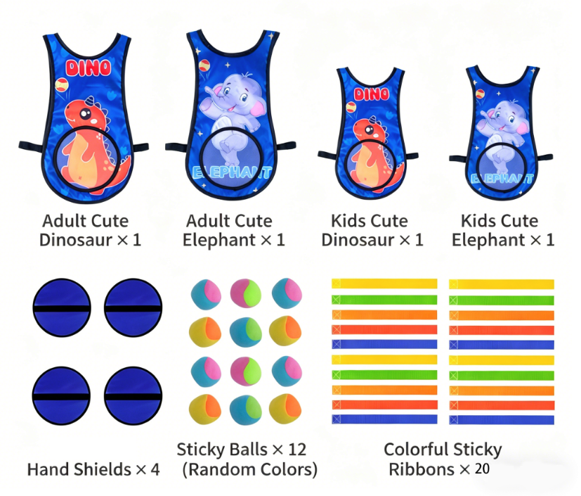 Children Dodgeball Sticky Ball Costume Game Set Parent-Child Indoor and Outdoor Sensory Training Kindergarten Tail-Pulling Toy