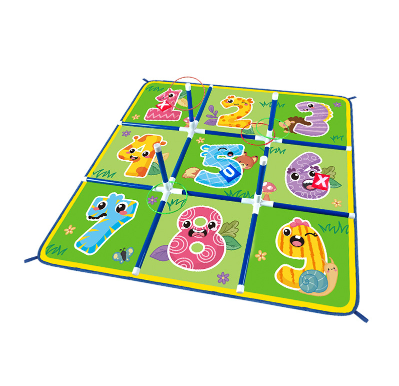 Nine-square grid ring toss home team-building game mat throwing sport parent-child interactive outdoor game children's toy